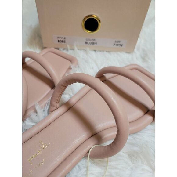 Mila Paoli Made in Italy Square Toe Blush Sandals Size 7.5 / 38 New - Picture 6 of 6